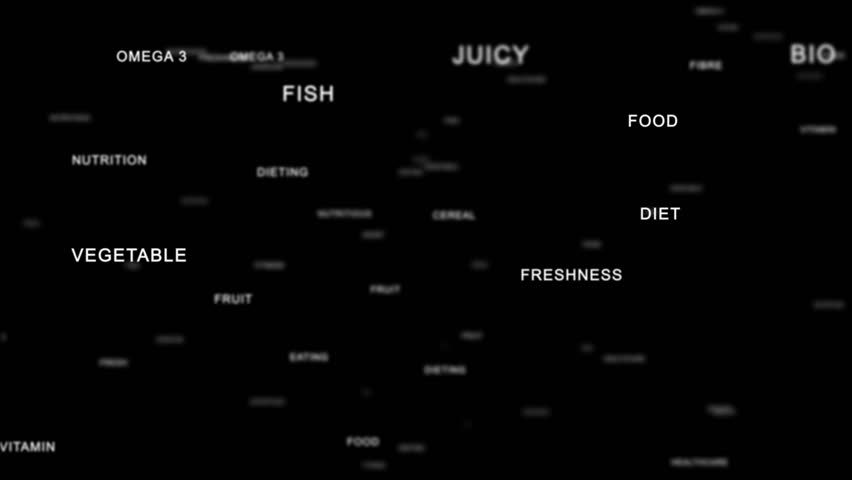 Nutrition Words forming Apple against black, Healthy Eating