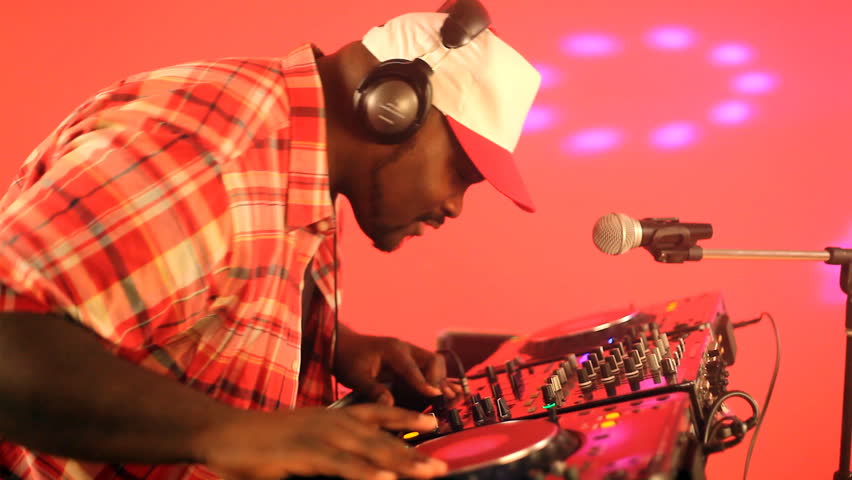 DJ working a party