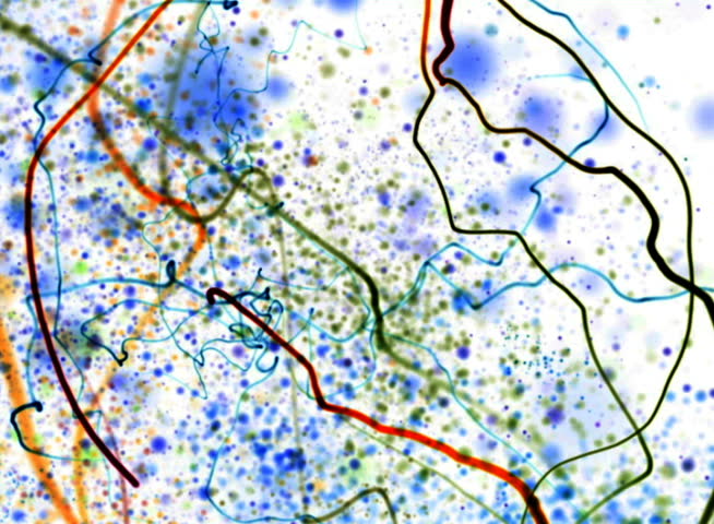 PAL - Motion 476: Strands and particles streak randomly forming scribble (Loop).
