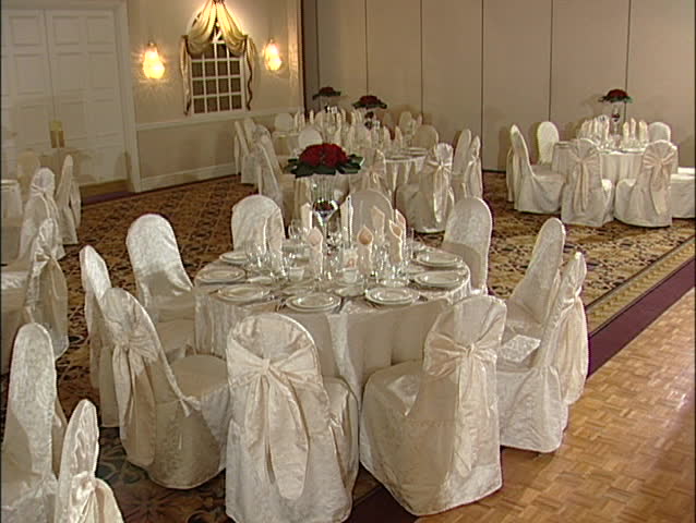 Tables in a reception hall