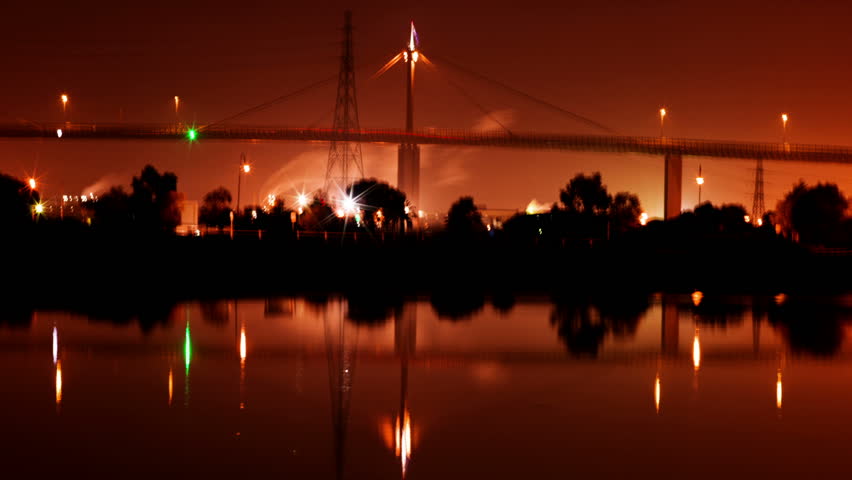 Westgate Bridge at night, time lapse