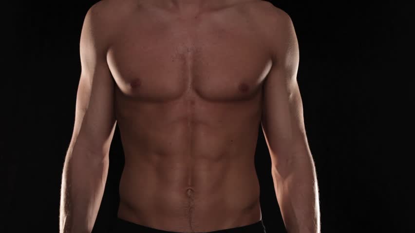 Front view of man's abs
