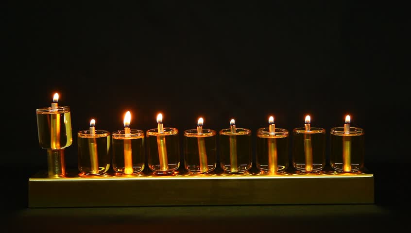 Hanukia made of olive oil lanterns