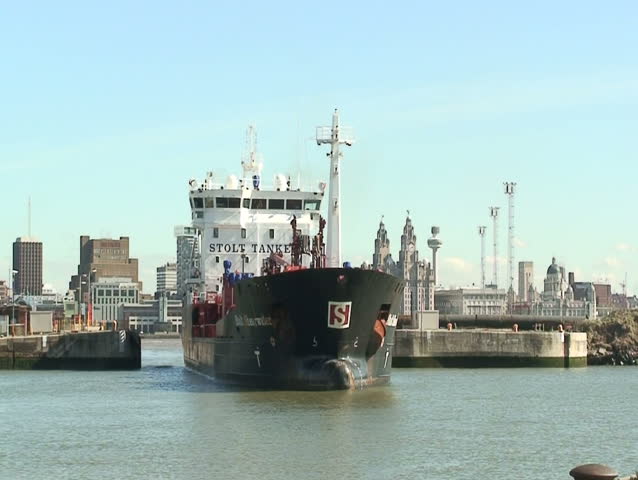 Chemical tanker entering the docks at Liverpool
