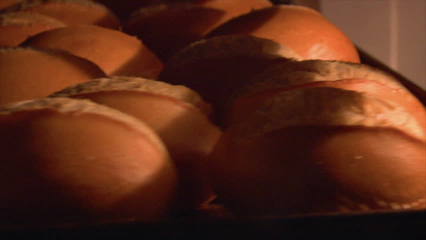 Roll bun in a rotary oven. 