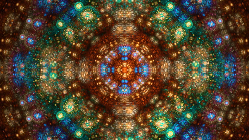 Multicolored decorative kaleidoscope mandala seamless loop
