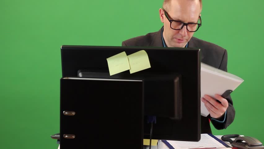 Businessman working in office