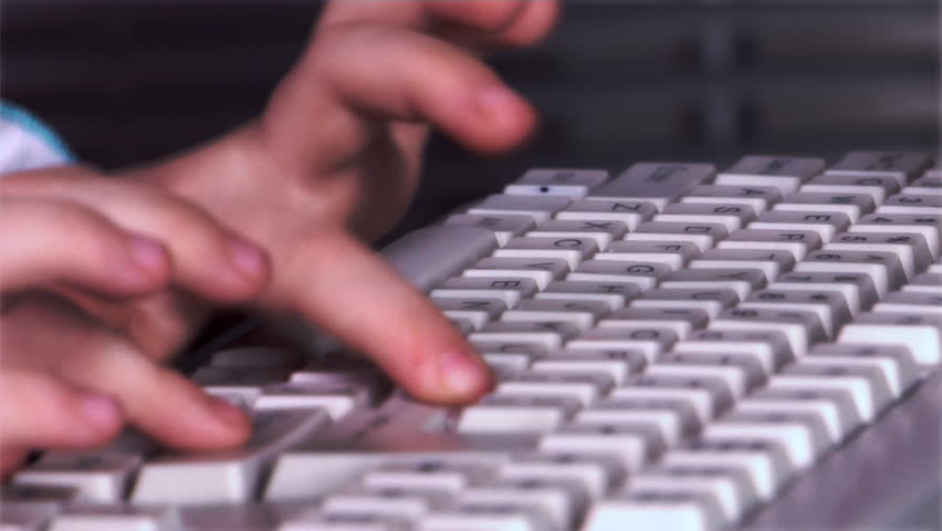 small hands press any keys on keyboards