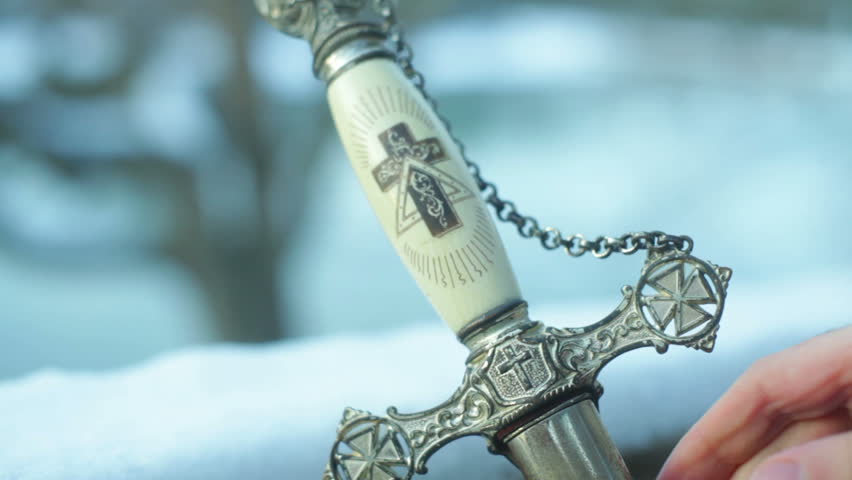 Unique and rare antique Freemason (secret society) knight sword. Intricate and real.