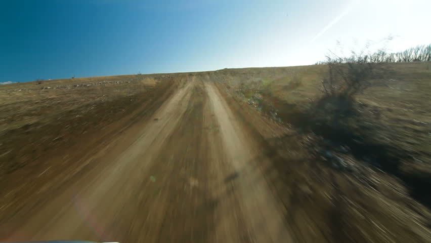 Off-road driving through a Crimean mountain plateau