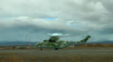 MI-26 helicopter is ready to take-off and waits for the order of the commander