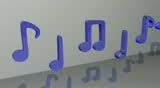 Good aura musical notes. Waves of colorful musical notes spreading the good aura reflections of the light passing through them.