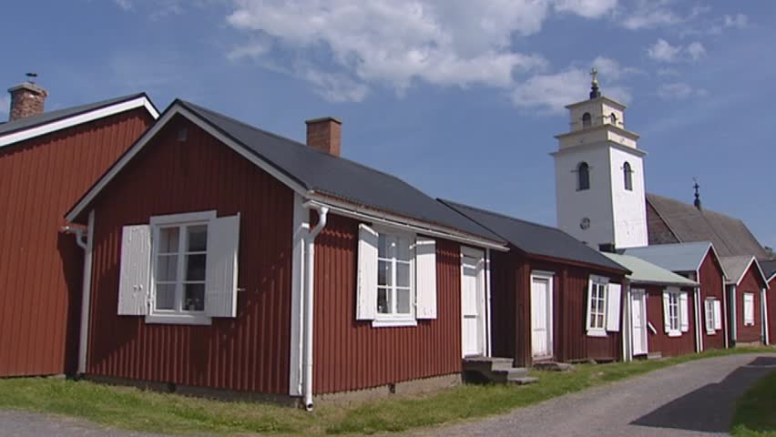 GAMMELSTAD LULEÃ, SWEDEN: 15th century Church  pan wooden huts church village. Church village of Gammelstad  is an old parish with a long history.
