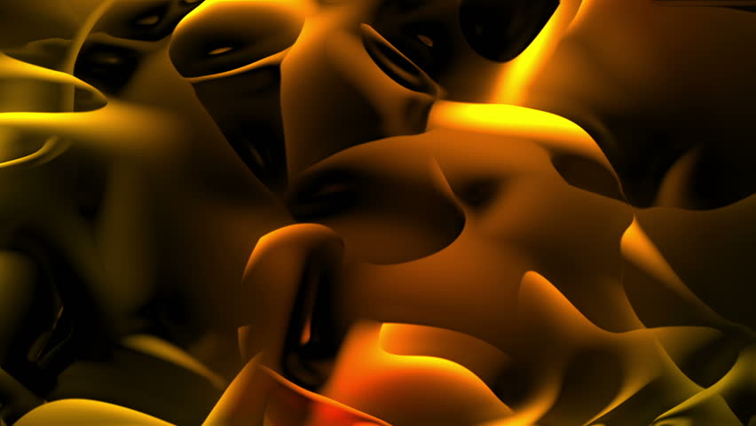 Dali - Surreal Abstract Video Background Loop /// Surreal wavily shapes painted in warm golden colors.