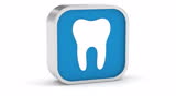 Tooth sign on a white background. Part of a series.