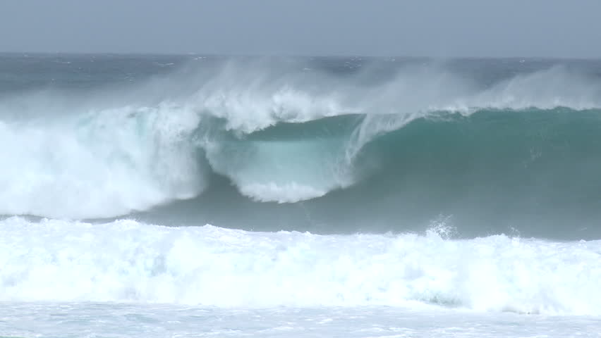 Large Waves Surf Crash Ashore Ahead of Hurricane. Shot in full HD 1920x1080 30p on Sony EX1 XDCAM