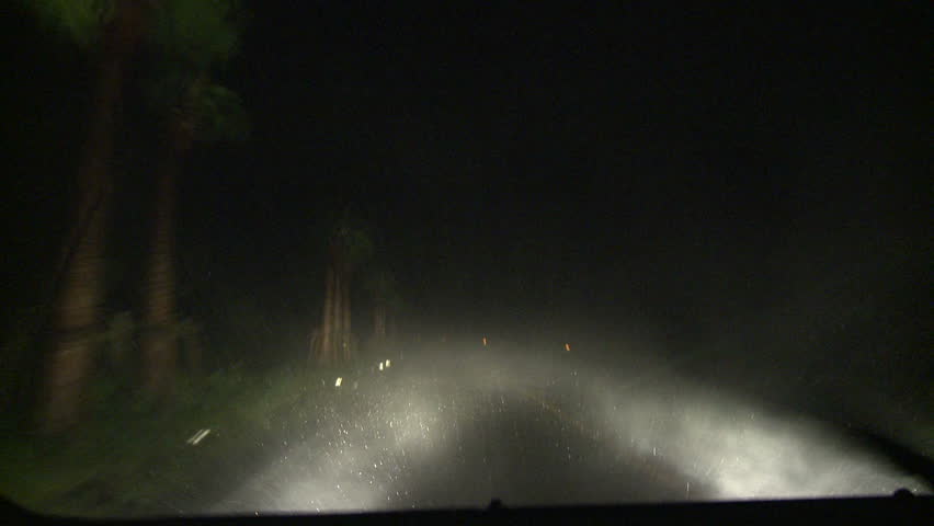 Driving In Severe Hurricane Wind At Night - Shot in full HD 1920x1080 30p on Sony EX1 XDCAM.