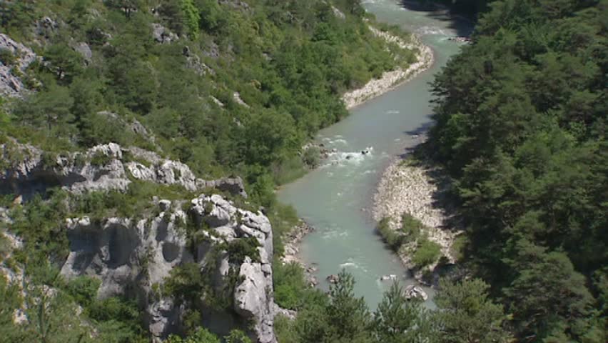 VERDON GORGE, FRANCE: birds eye view Verdon river in canyon