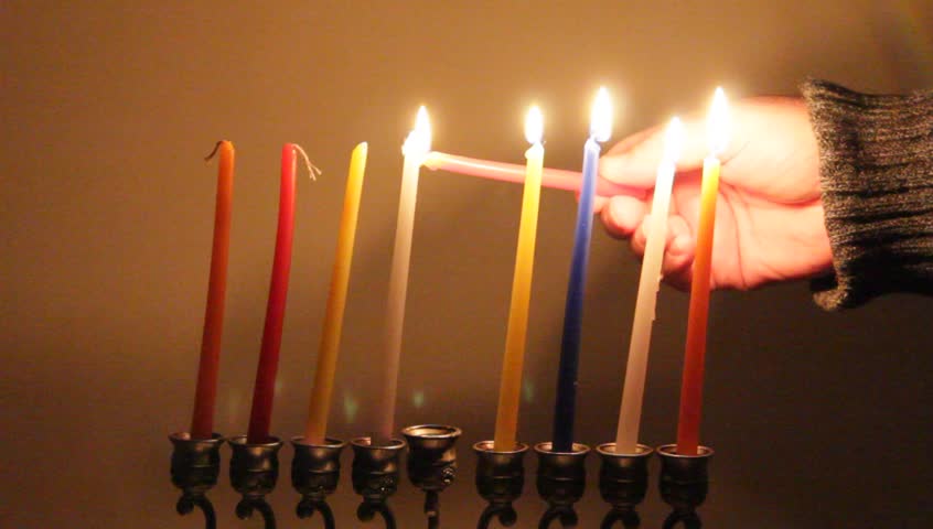 Ignition Chanukah candles