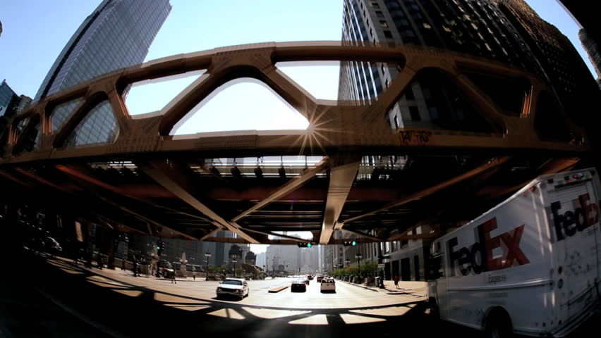 P.O.V. driving in the city of Chicago, August 19, 2012 Time lapse