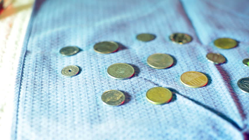 coin collection on table