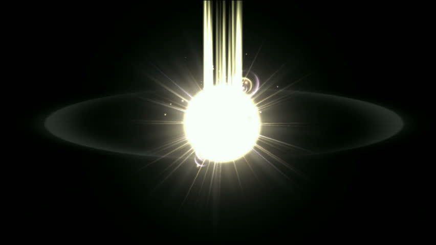 nuclear explosion,power tech electron energy field launch rays laser in darkness space.