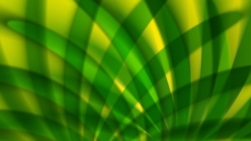 Green and yellow abstract seamless loop resembling waving palm fronds. 