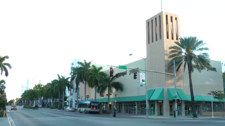 MIAMI - FEBRUARY 2: Washington Avenue is one of the best-known streets in South Beach.  Running parallel with Ocean and Collins February 2, 2013 in Miami, Florida 