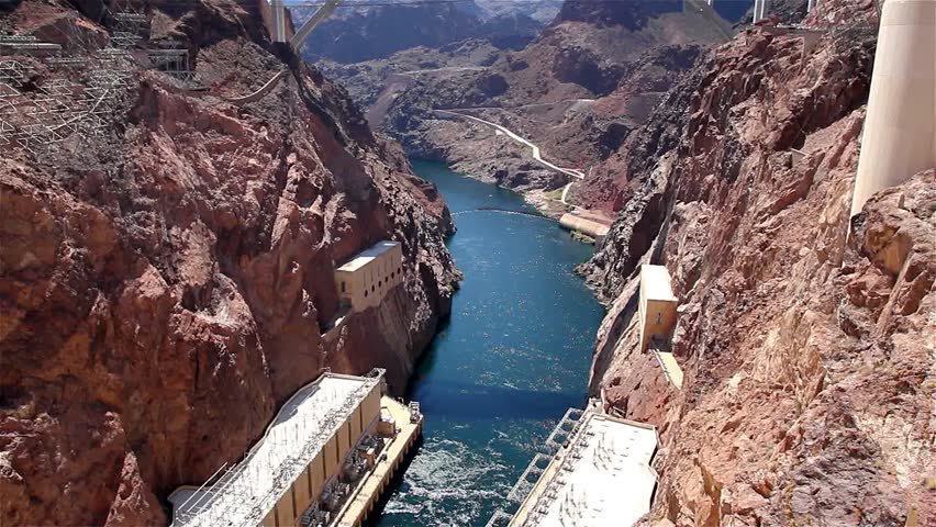 Hoover Dam, once known as Boulder Dam. Hoover Dam is a concrete arch-gravity dam in the Black Canyon of the Colorado River, on the border between the US states of Arizona and Nevada.