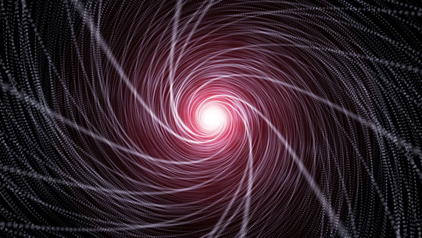 futuristic video animation with moving twister stripe object and lights, loop HD 1080p