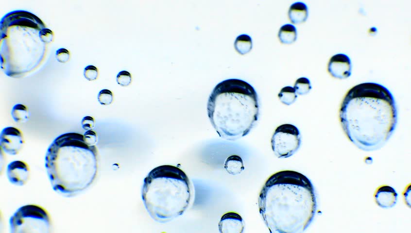 Bubbles in the water.