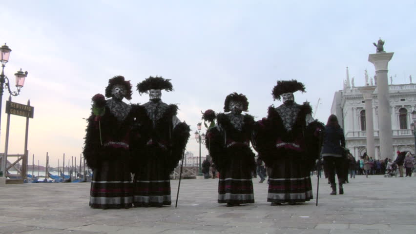 VENICE - February 12: People in Venetian costume attend  the Carnival of Venice, on February 12, 2013 in Venice (Italy)