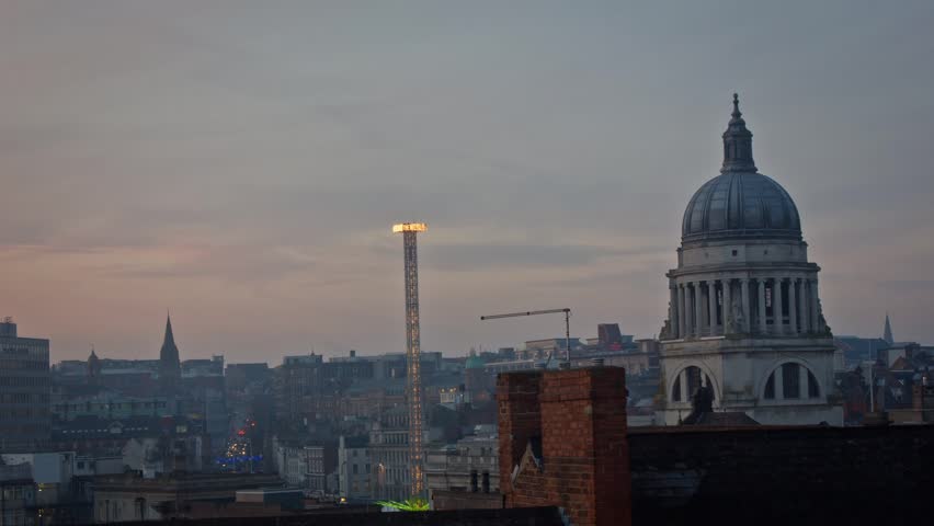 Cityscape Timelapse with Fairground Ride