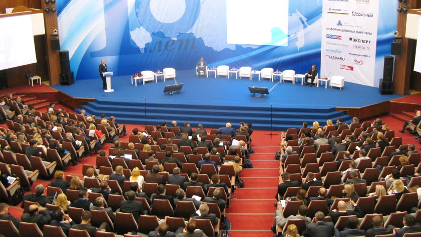 MOSCOW - NOV 14: (Timelapse) Participants listening to forum presentator at Opora Rosii, on Nov 14, 2012 in Moscow, Russia. Forum was held by Worldwide Expert Ltd

