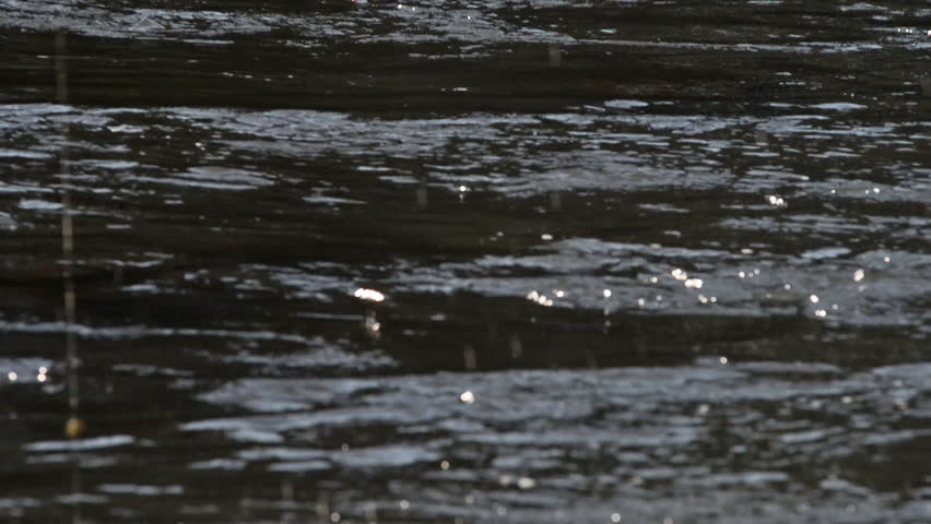 A wide shot of a man in waterproof overalls as he stands in a river and casts his lure with his rod while he spends his day fly fishing.