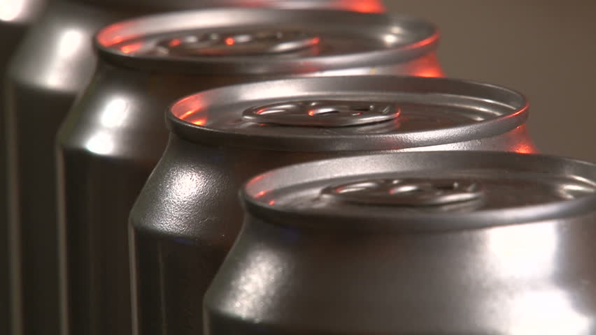Aluminum Cans, Industry, production line, close up
