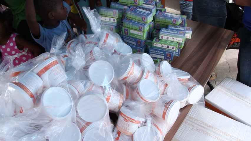 HAITI - CIRCA MAY 2012: vaccination clinic supplies in  Port-Au-Prince 