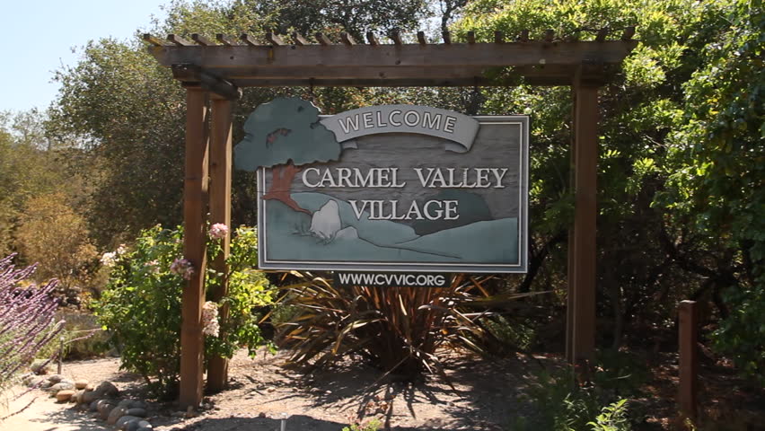 Carmel Valley Village, California - CIRCA 2010: A shot of a welcome sign in the daytime