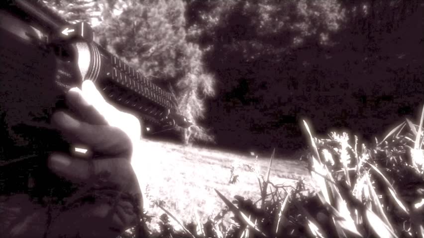 NIGHT VISION ASSAULT WEAPON RIFLE GUN SHOOTING AMMUNITION WITH SOUND HD 1080 HIGH DEFINITION VIDEO FOOTAGE CLIP
