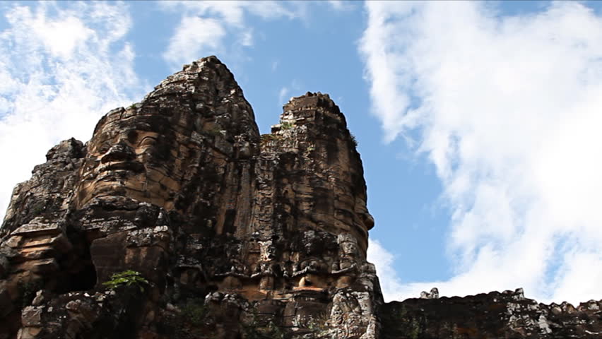 Timelapse of Angkor Thom South gate  in Angkor Cambodia