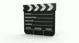 Filming movie clapper board snapping with alpha channel.