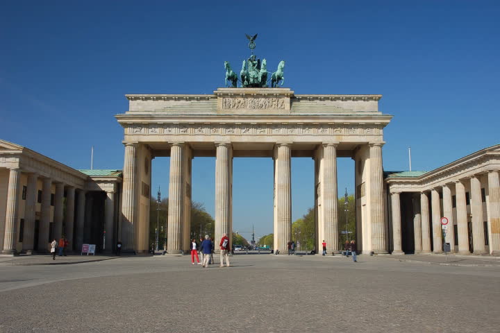 The Brandenburger Gate in Berlin  Germany, time-lapse video