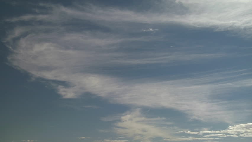 Sunny Day. Fair weather clouds - cumulus humilis and some feathery cirrus