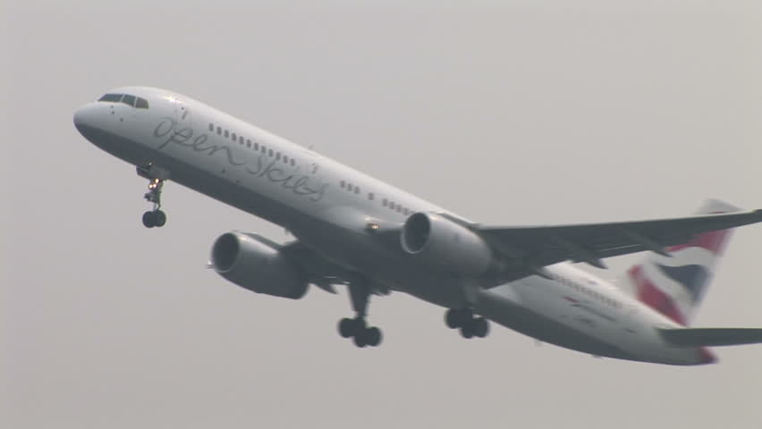 HD1080i AMSTERDAM - APR 12, 2009: british airways Airplanes takes off at Schiphol Airport