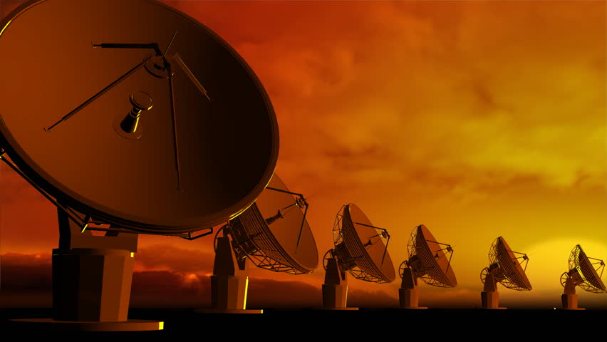The radio-aerials on sky background