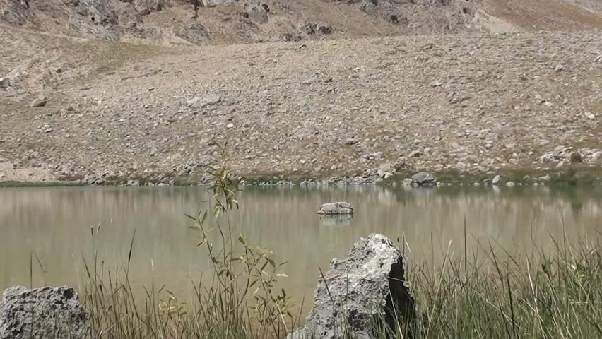 Astonishing smooth reflection of crater lake surface
