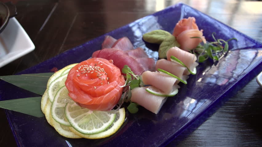 Several shots of sushi 