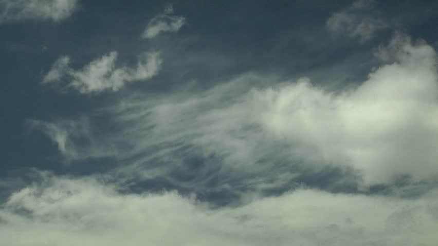 Turbulence. The atmosphere is turbulent, both at low levels due to the convective motions in the cumulus clouds, as well as near the tropopause, as indicated by the wave in the cirrus clouds.