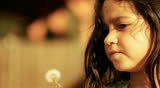 Dandelion little girl innocence Child Blowing a freedom spring childhood summer