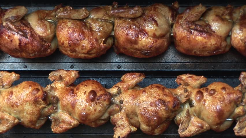 HD1080i Lot of Roast Chicken. Oktoberfest. Munich beer festival.